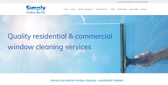 Aztera Marketing of Wellington | Providing full website design and build services, small business websites, affordable WordPress websites, SEO services, digital marketing and Google Ads services to small and medium sized businesses. View the Simply Window Cleaning of Auckland website, a small business website built on WordPress. Aztera Marketing is based in Wellington, we service NZ wide.